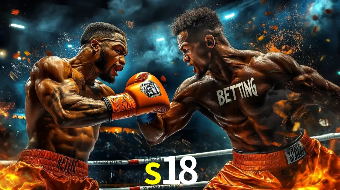 Dois boxeadores em uma luta intensa e explosiva, representando a adrenalina e as oportunidades de apostas em esportes de combate disponíveis na plataforma s18.