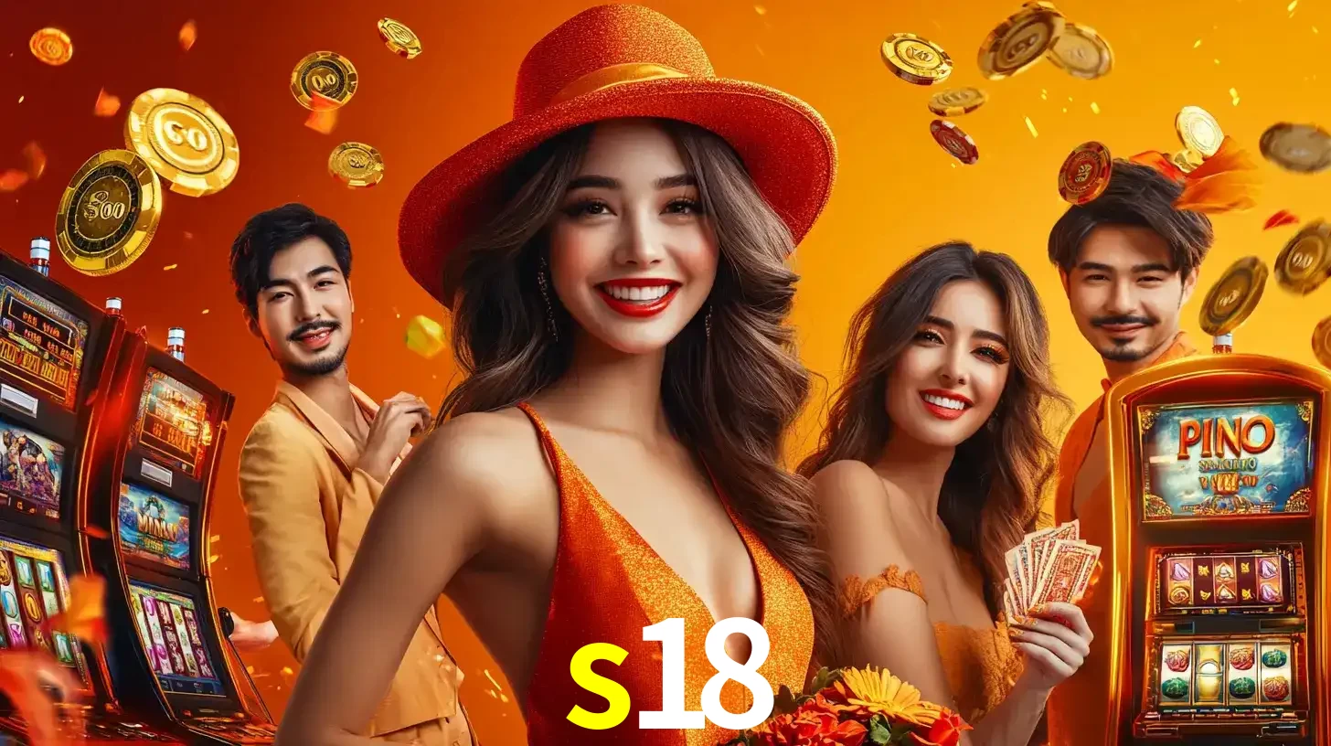 Grupo de amigos asiáticos sorrindo e se divertindo com máquinas de caça-níqueis em um ambiente festivo, celebrando suas vitórias nos jogos de cassino do s18.
